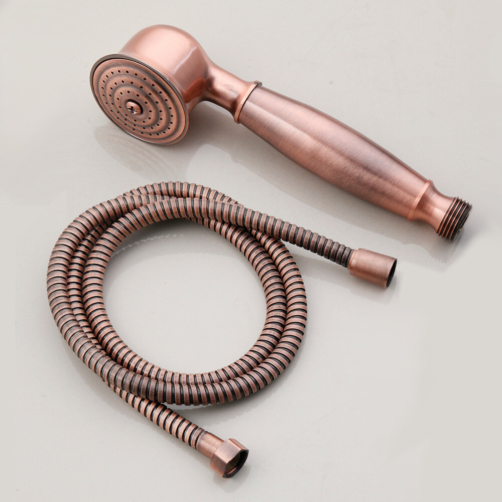 Antique Red Copper Telephone Handheld Shower Heads With 1.5 Shower Hose Set