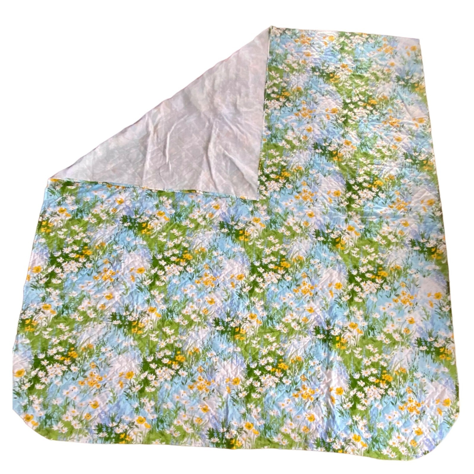 Daisy Pattern Bed Bedroom Spread & 2 Pillow Case Set Flower Handmade READ