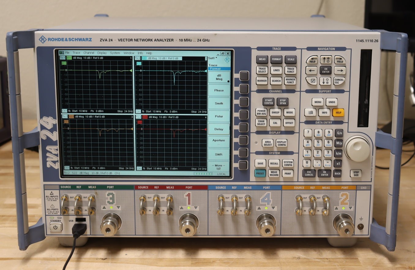 Rohde Schwarz ZVA24 Vector Network Analyzer 10MHz-24GHz 4-Port LOADED w/Opts