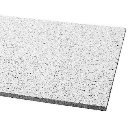 Armstrong 756A Fissured Ceiling Tile, 24 In W X 24 In L, Square Lay-In, 15/16