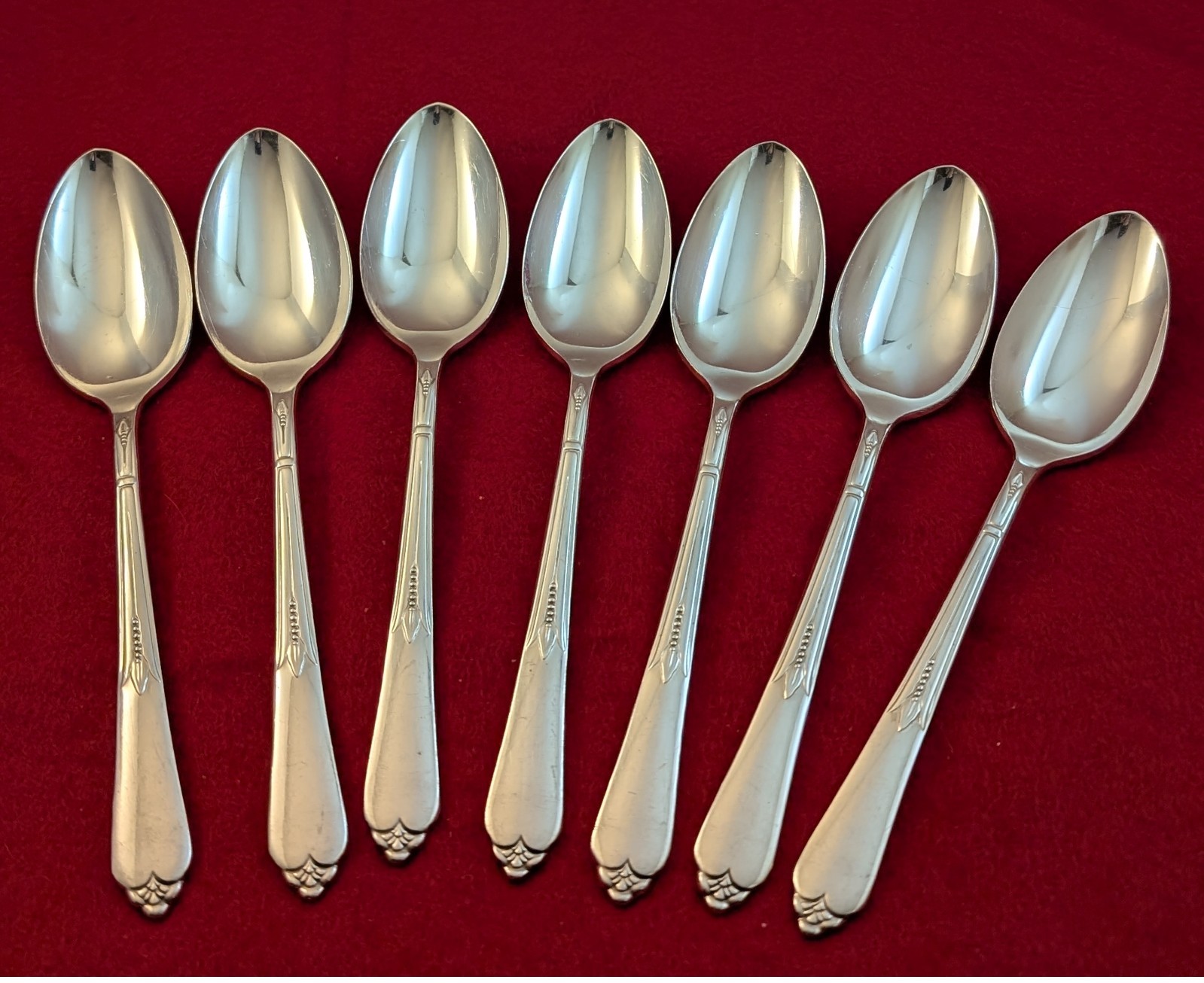 Lot Of 7 Inspiration Silverplate Teaspoons 6 1/8" Rogers & Bro International
