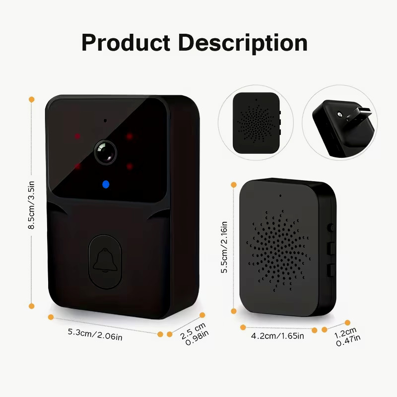 Wireless WiFi Video Doorbell Smart Phone Door Ring Intercom Security Camera Bell