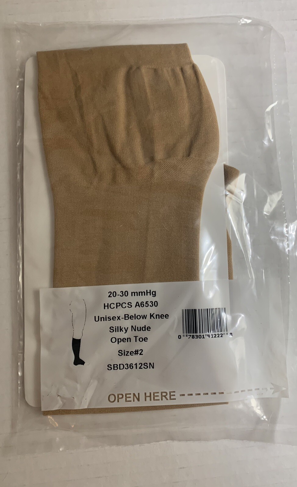 CAROLON 20-30 mmHG Unisex Below Knee open toe compression hosiery