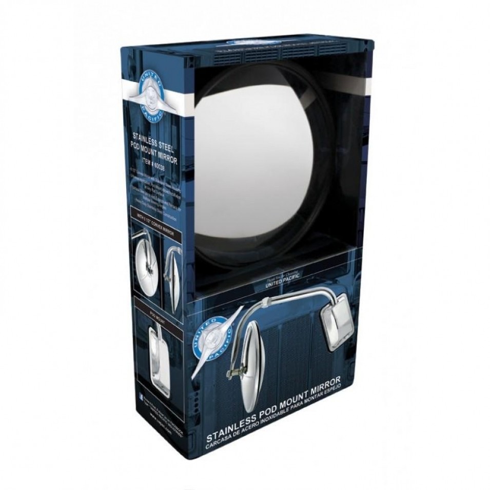 Stainless Steel 8 1/2" Pod Mount Mirror