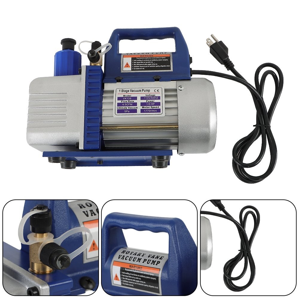 1/3 HP 4.5 CFM  Air Vacuum Pump Single Stage Rotary Vane 110V