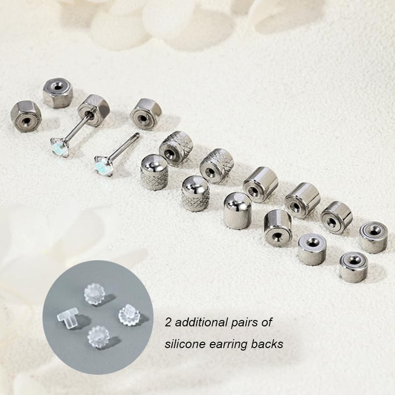 Flat Earring Backs Replacements Locking Pin Backs Earring Lifters Backs for E...