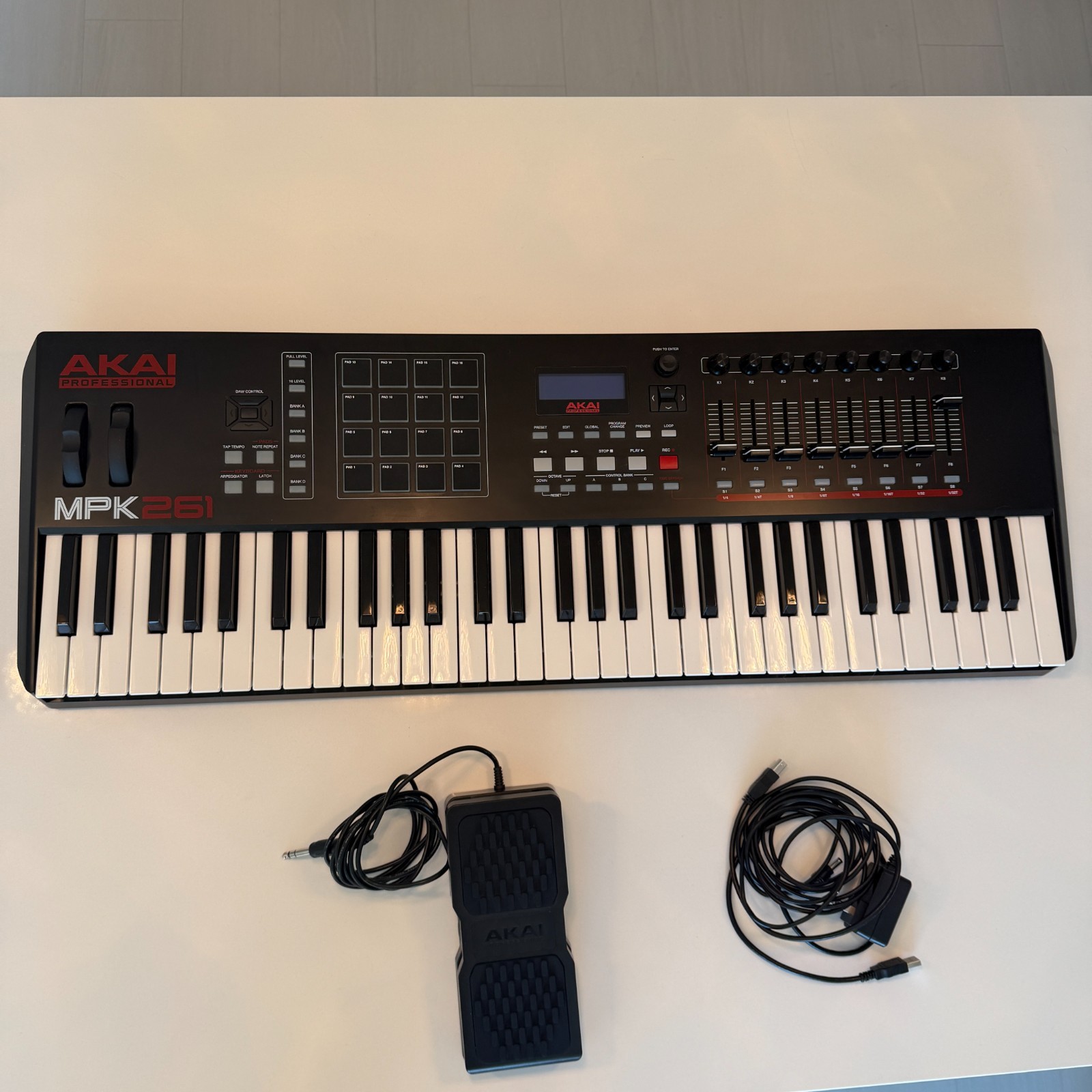 Akai MPK261 61-Key MIDI Controller Keyboard w/ Pads, Faders + Expression Pedal