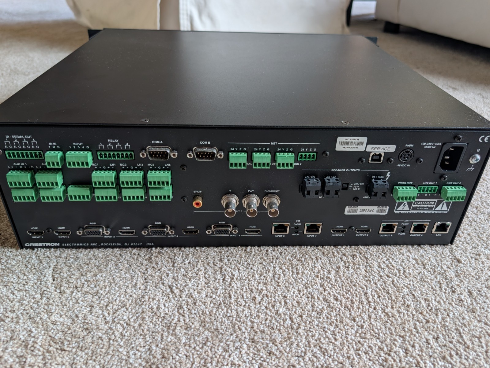 Crestron DMPS-300-C DigitalMedia Presentation System 300 - Powers On