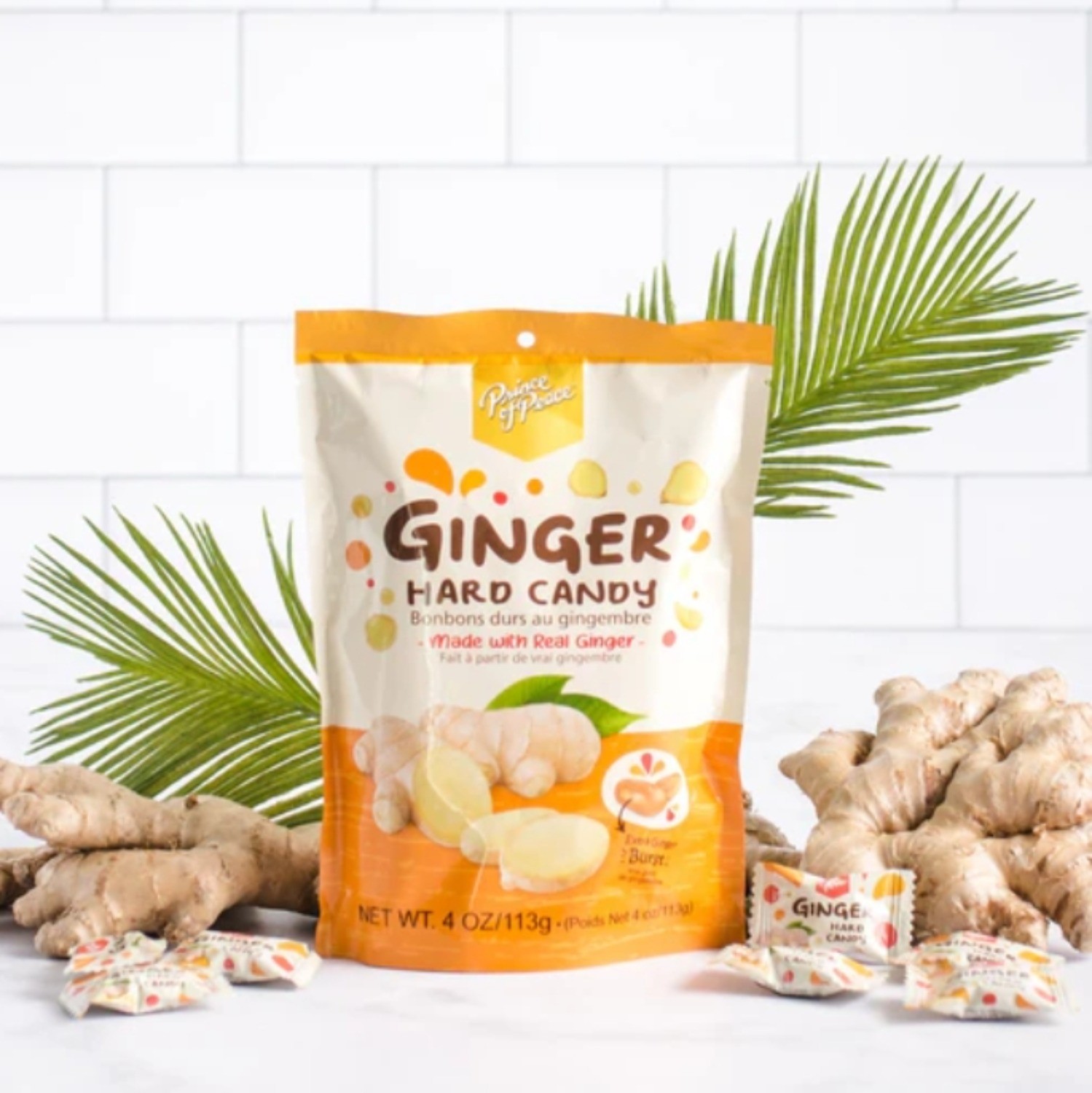 Pack of 6- Hard Sweets Ginger Candy with Center-Filled Ginger Burst- 4oz