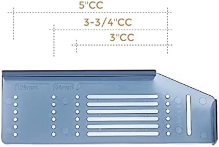 Cabinet Door & Drawer Hardware Installation Template with Drill Bit – 3-5" Specs
