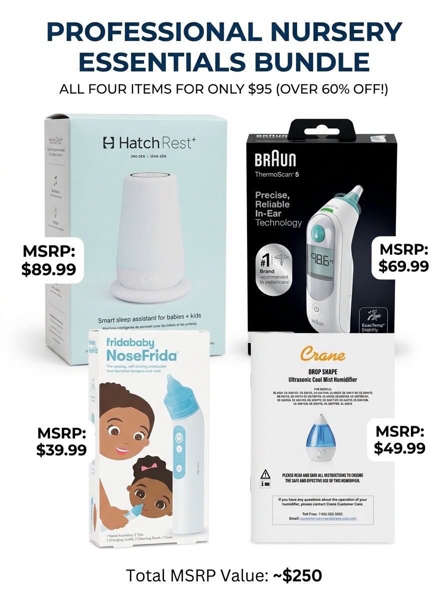 Ultimate baby Bundle - Hatch Rest+ 2nd Gen, Braun, Crane, Frida