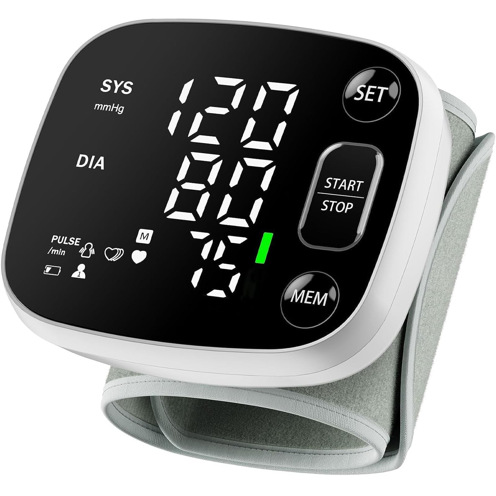 Oklar Wrist Blood Pressure Monitor, FDA Cleared Rechargeable Medium, Black
