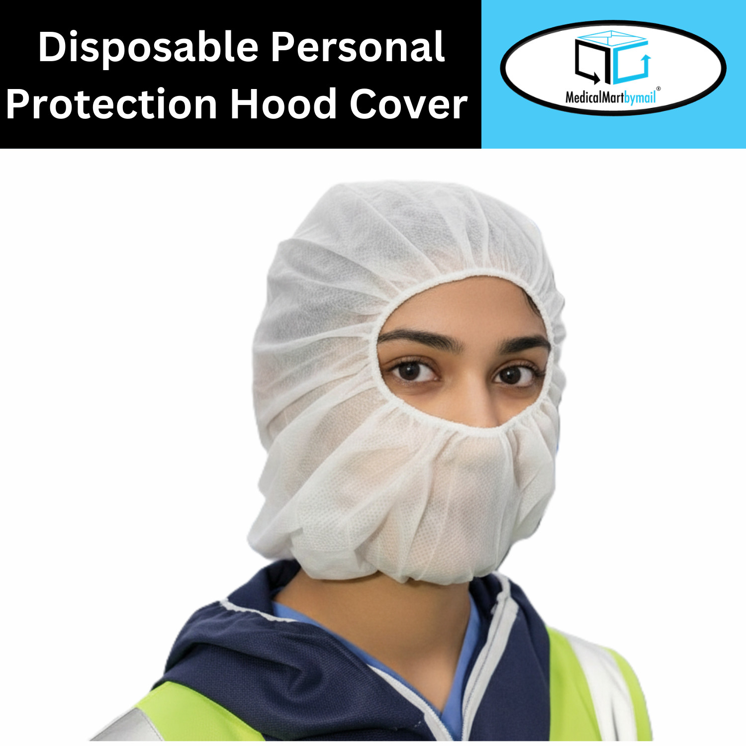 1000 to 2000 Disposable Breathable Personal Safety White Hood Cover 21"
