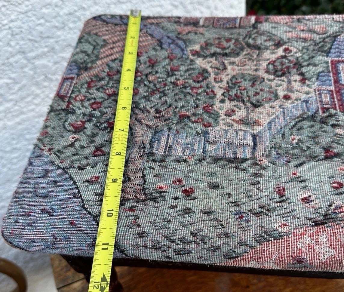 Storage Footstool Tapestry Upholstered Ottoman Cottage Stool Seat
