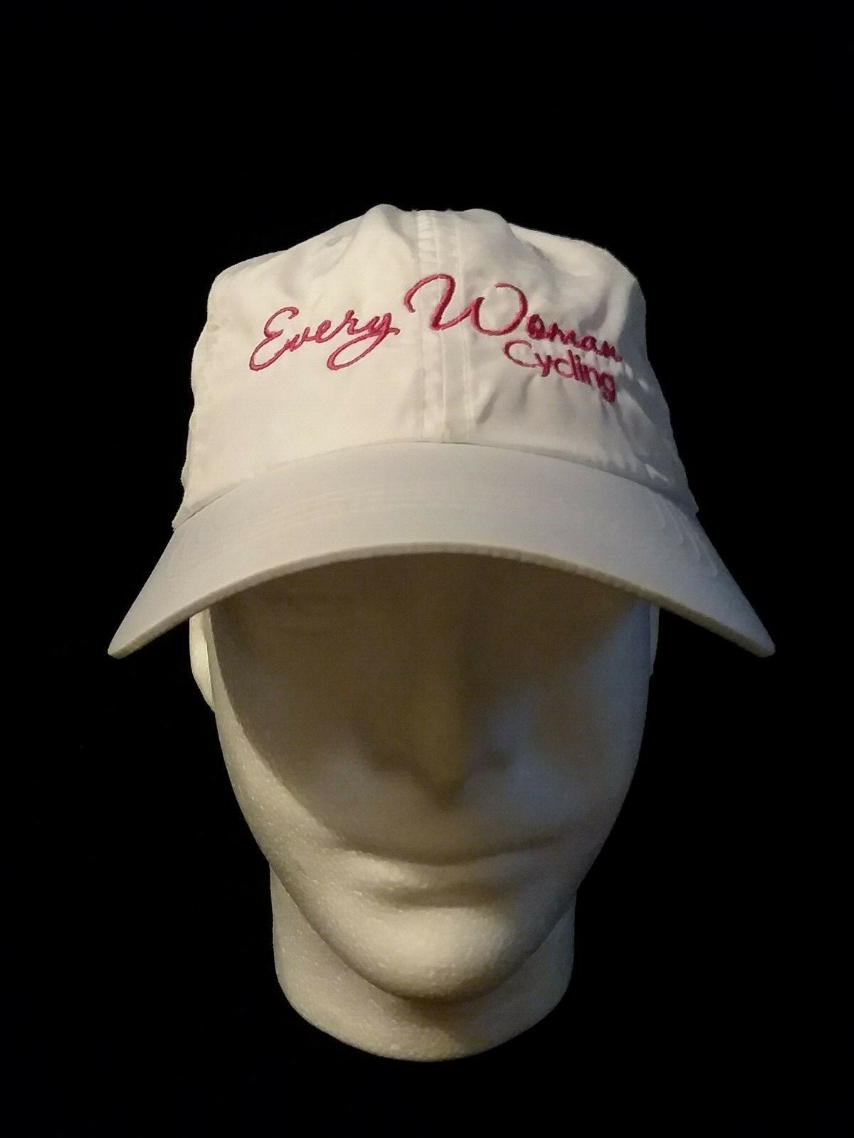 Woman Cyclist Cap White Pink Adjustable Light Breathable Port Authority Hat