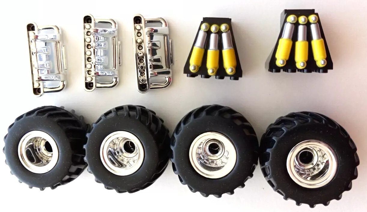 Mega Blocks Lot Of 9 Vehicle Truck Parts Wheels