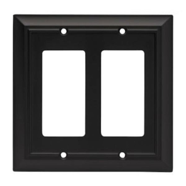 64211 Black Architect Double GFCI Cover Plate