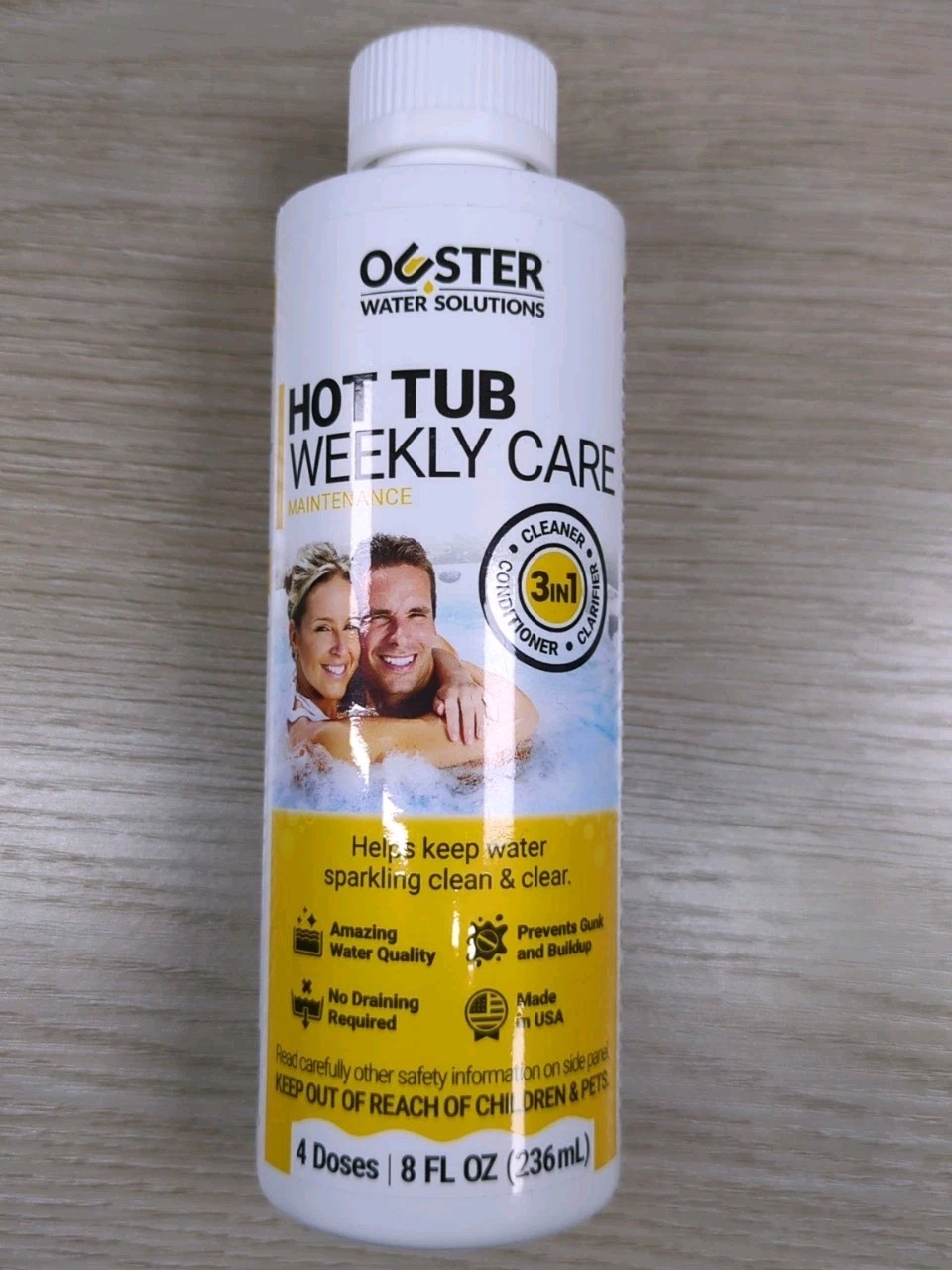Ouster Hot Tub Weekly Care 3 in 1 Cleaner 4 Doses 8 oz Bottle USA Seller