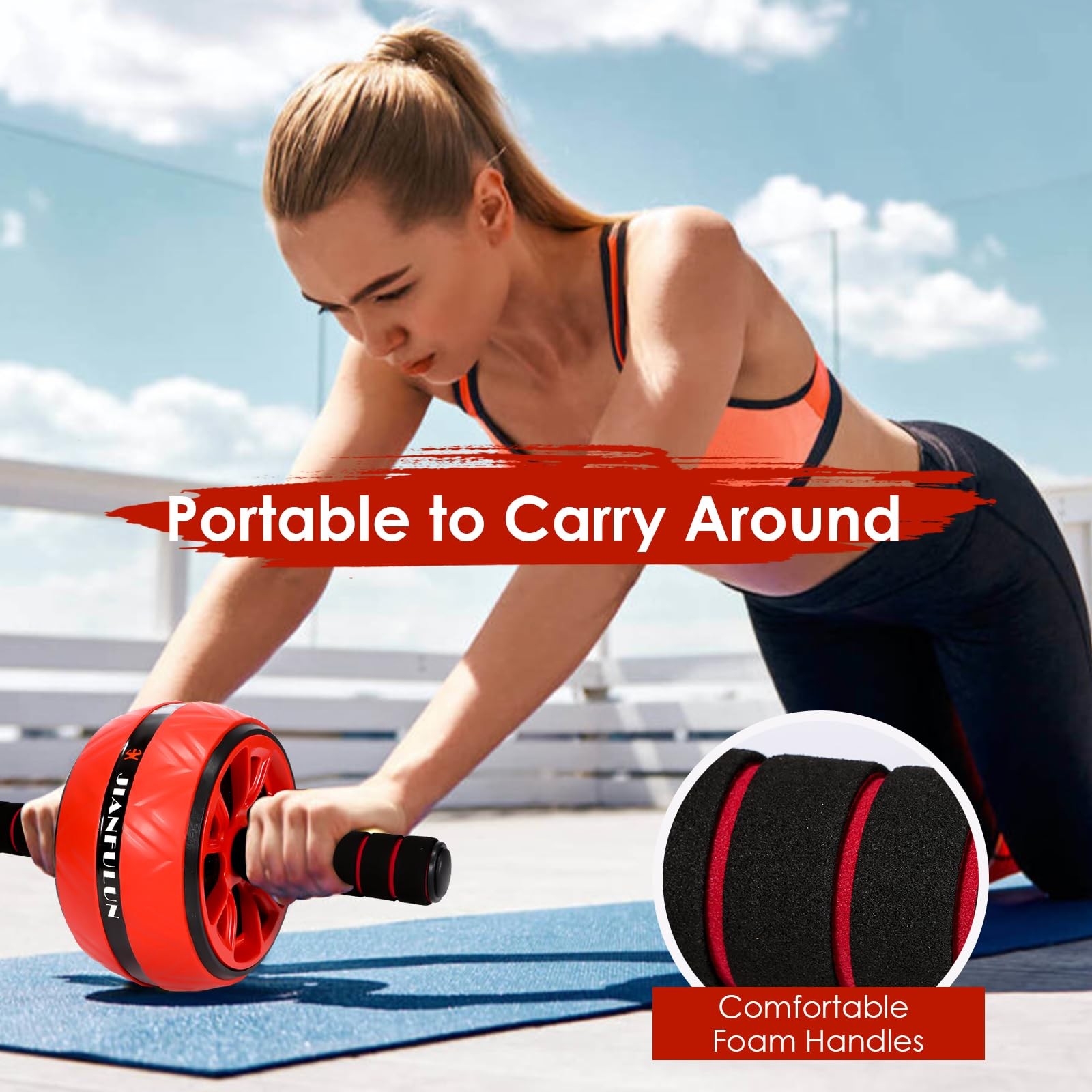 Ab Roller Wheel, Workout Equipment for Abdominal & Core Strength...