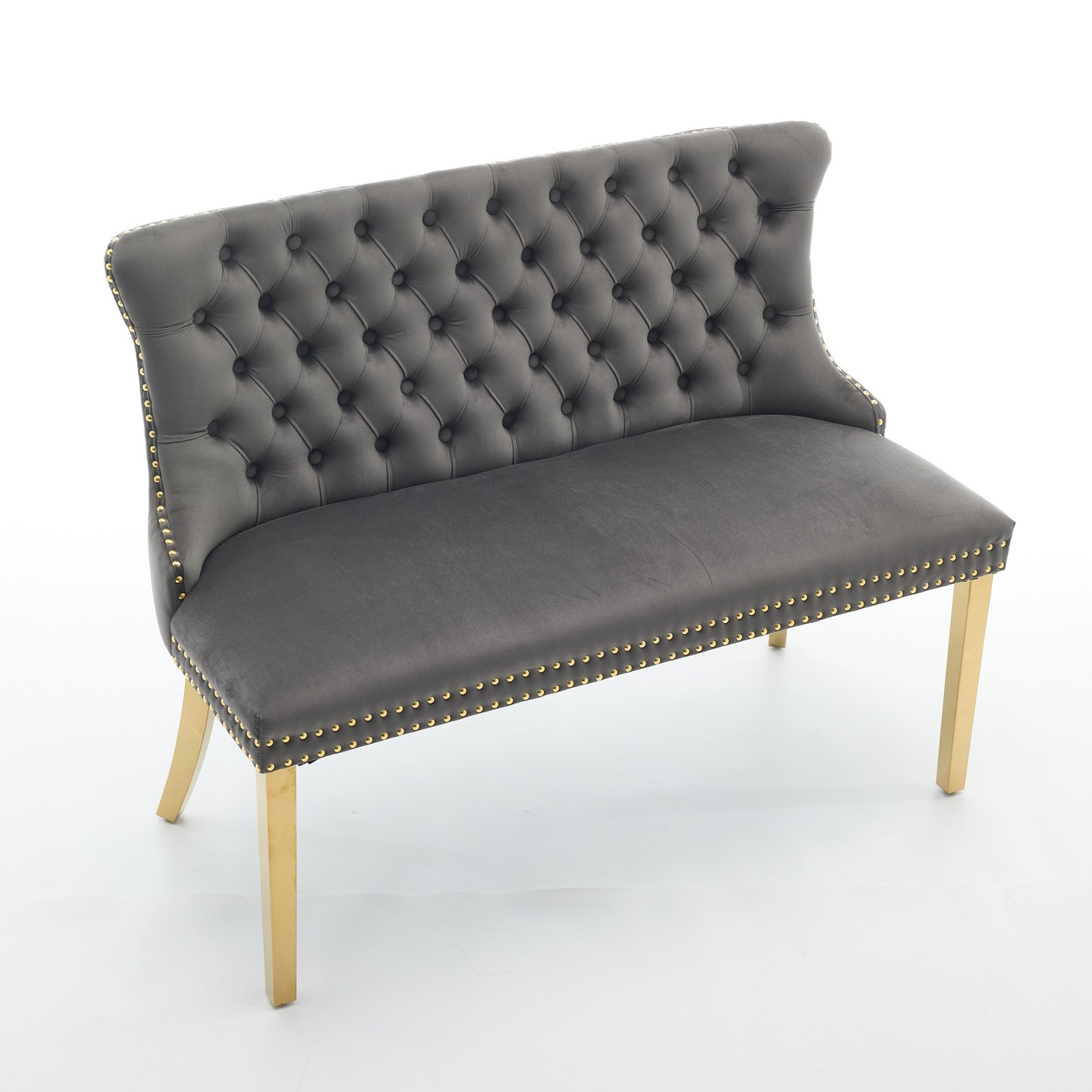 Velvet Double Dining Loveseat Bench, Kitchen & Dining Seating, 2-Seat Tufted B