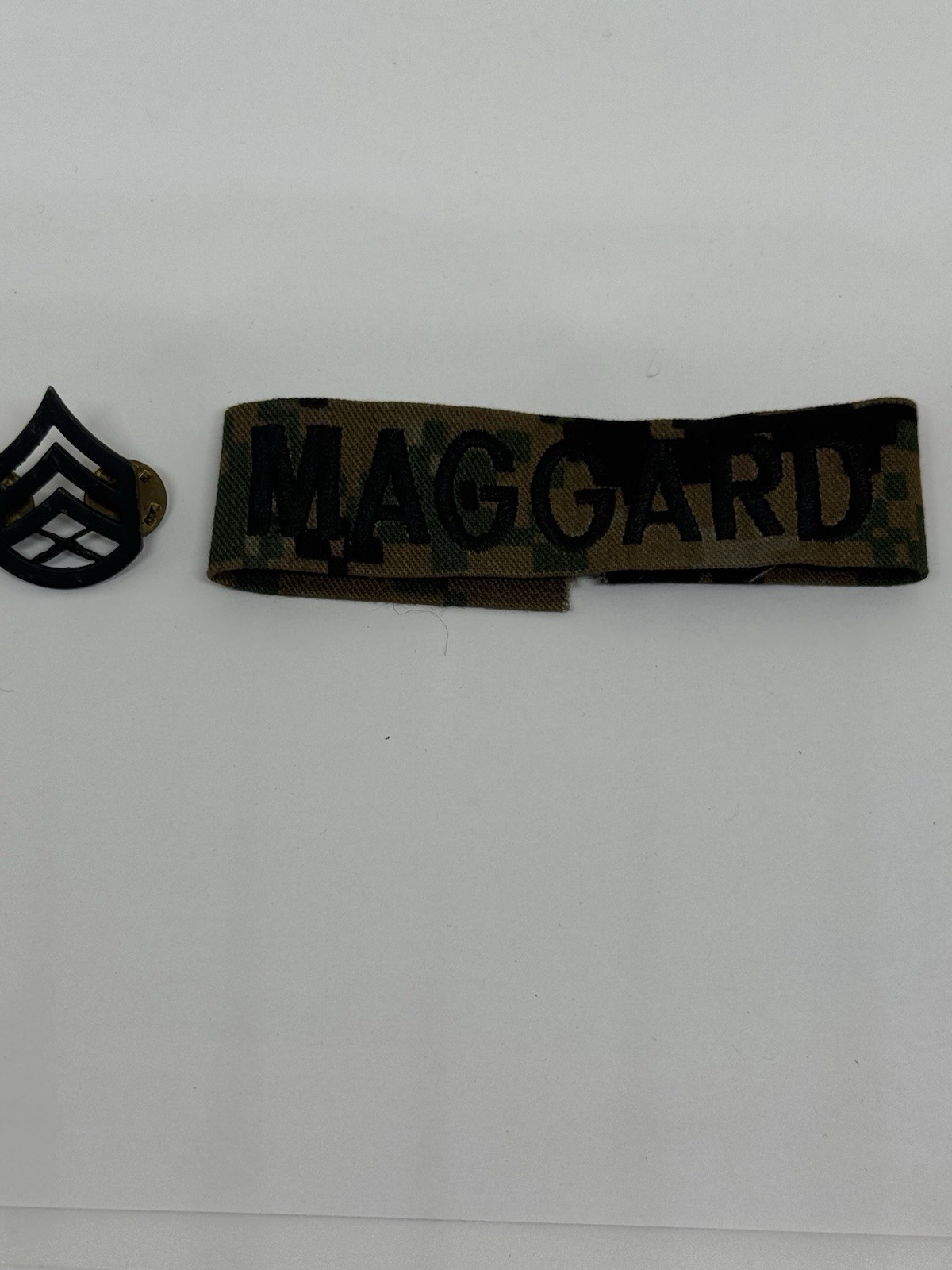 US MARINE CORPS NAME TAPE SEW ON FOR OLDER MARPAT “MAGGARD” W/RANK