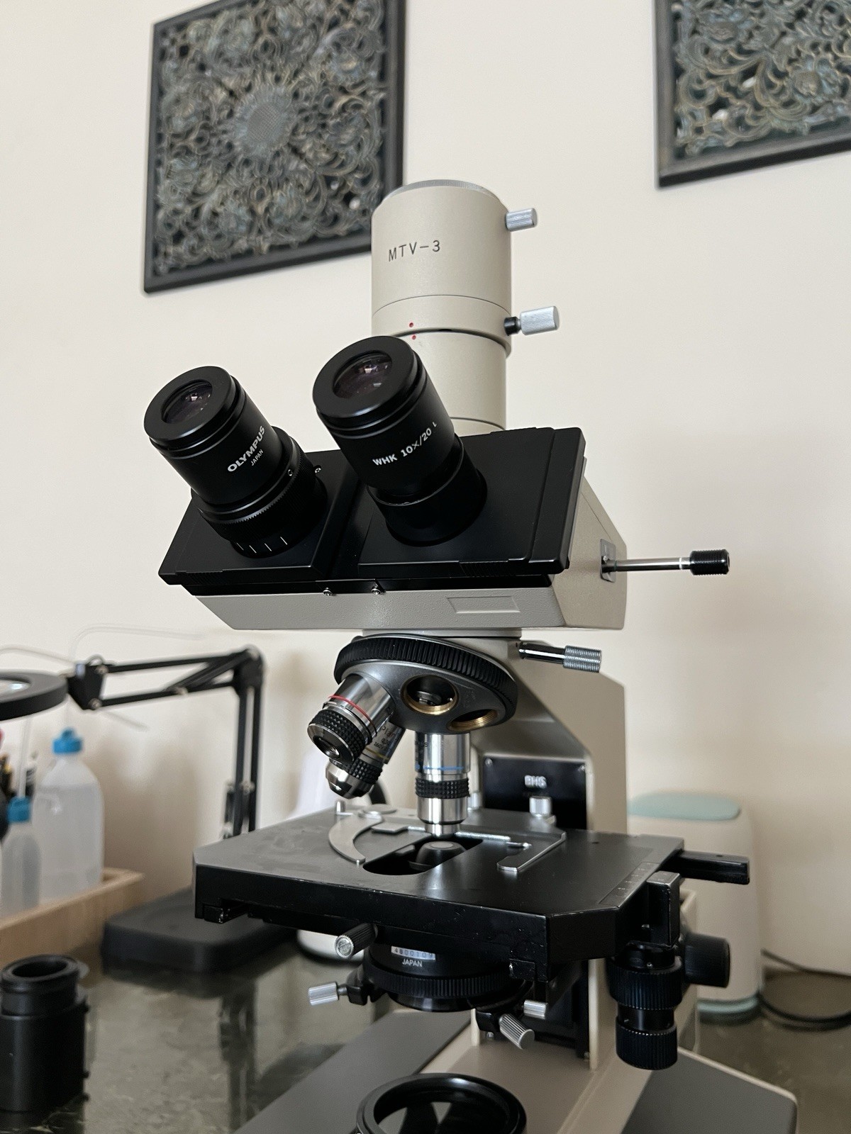Olympus BH2/BHS Trinocular 100W Polarizing Microscope + MTV-3 + S-Plan Optics