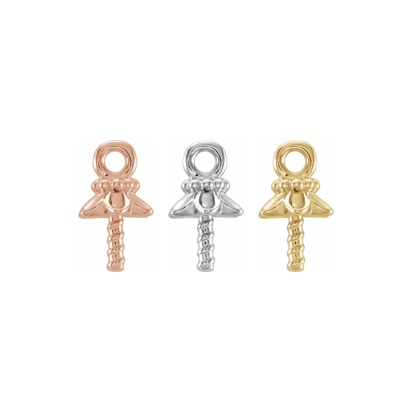 14K 18K Gold, Platinum & Silver Geometric Dangle for 4-20 mm Pearl