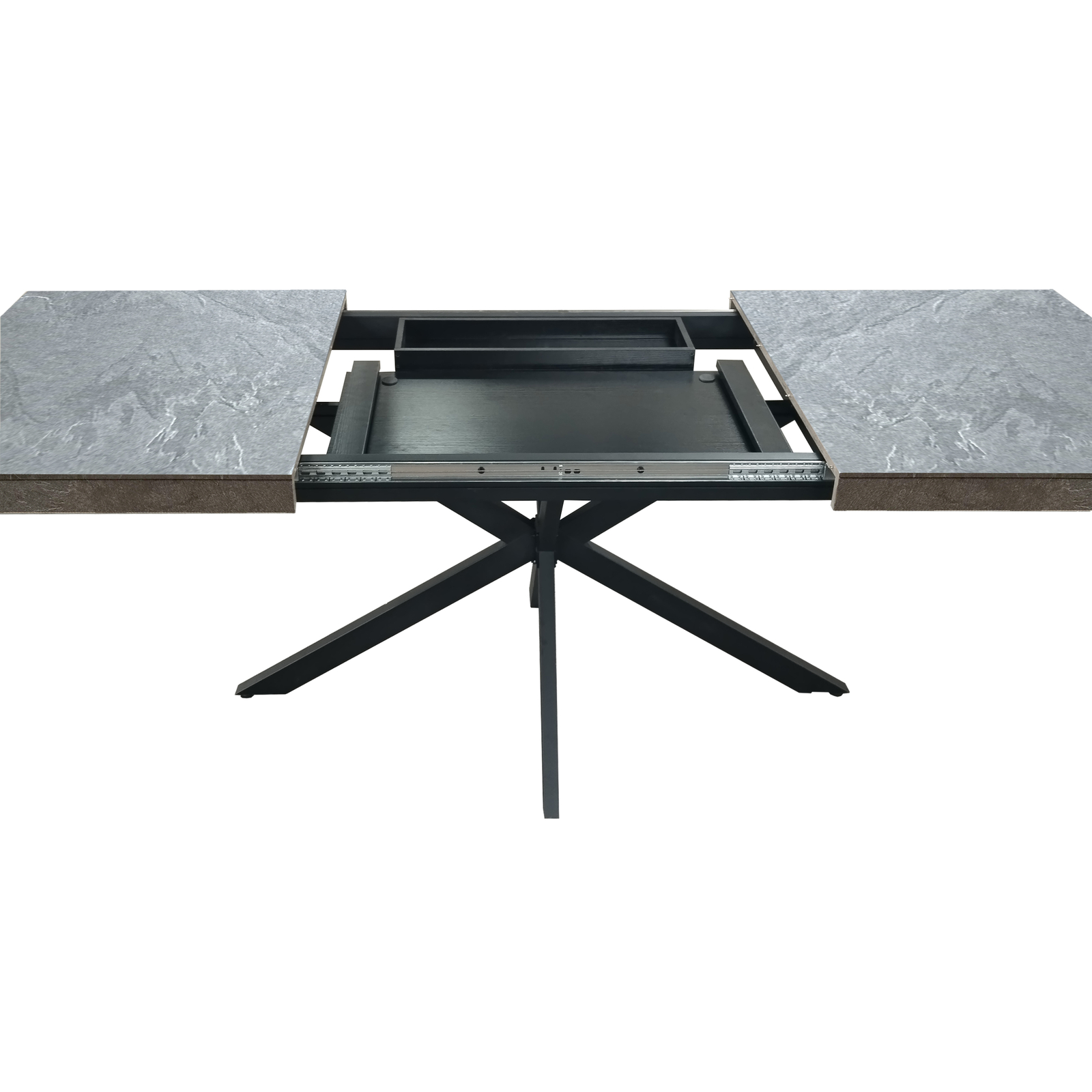 Retro Rectangular Stretch Dining Table And Metal Dining Chair,Dining Table Set