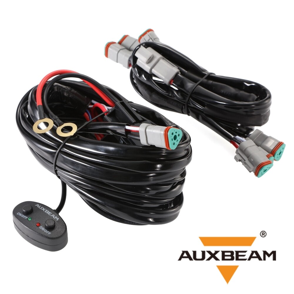 6-LED Pod Light Power Wiring Harness Kit with 40A Fuse and Relay 3 PIN DT Plug