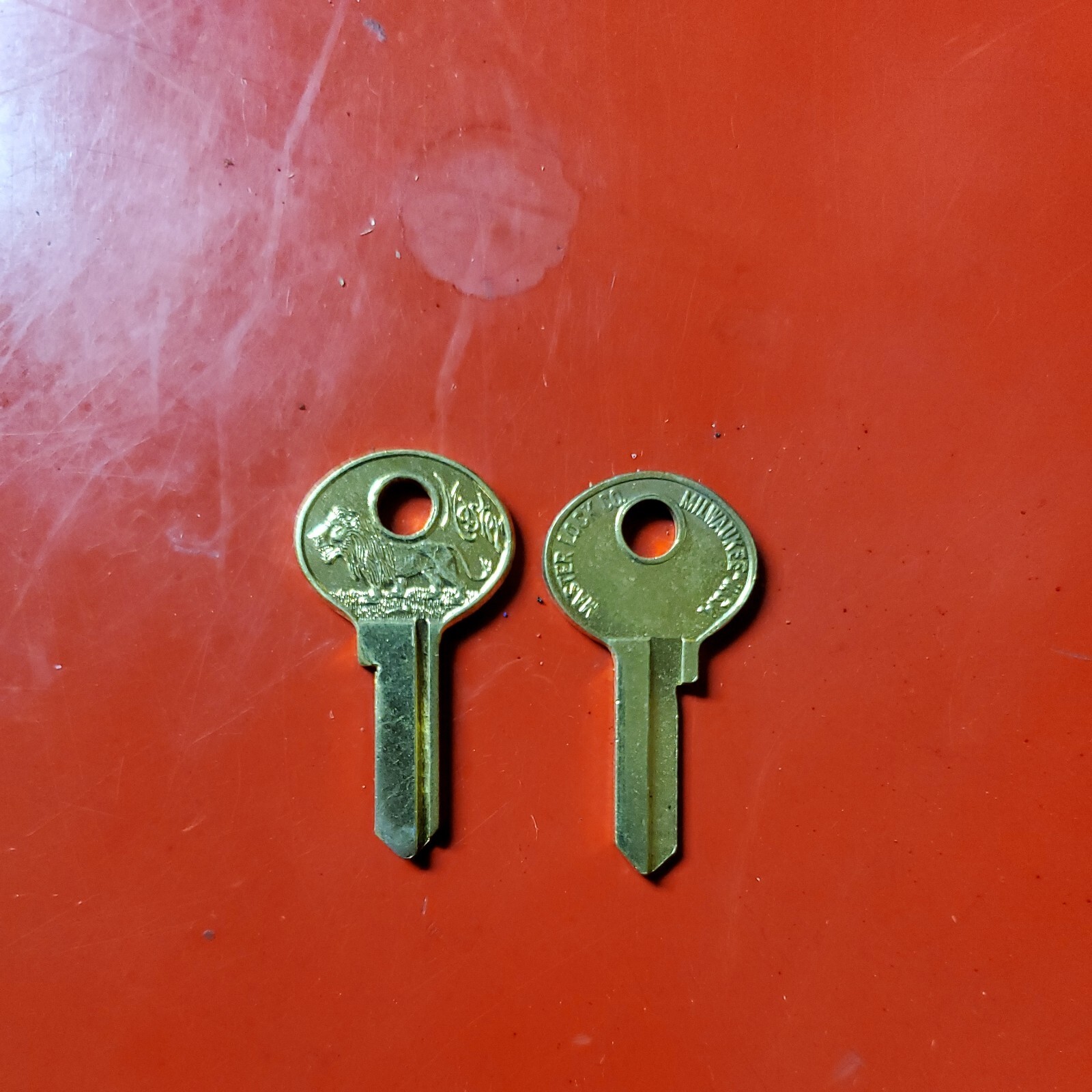 2 Vintage Original Master Lock Padlock Walking Lion 7K Mini Key M2 Blank