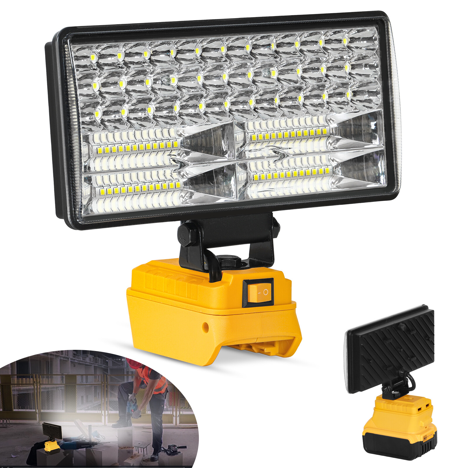 3×Cordless Led Work Light For Dewalt 20V Battery,Portable Flood Light Flashlight