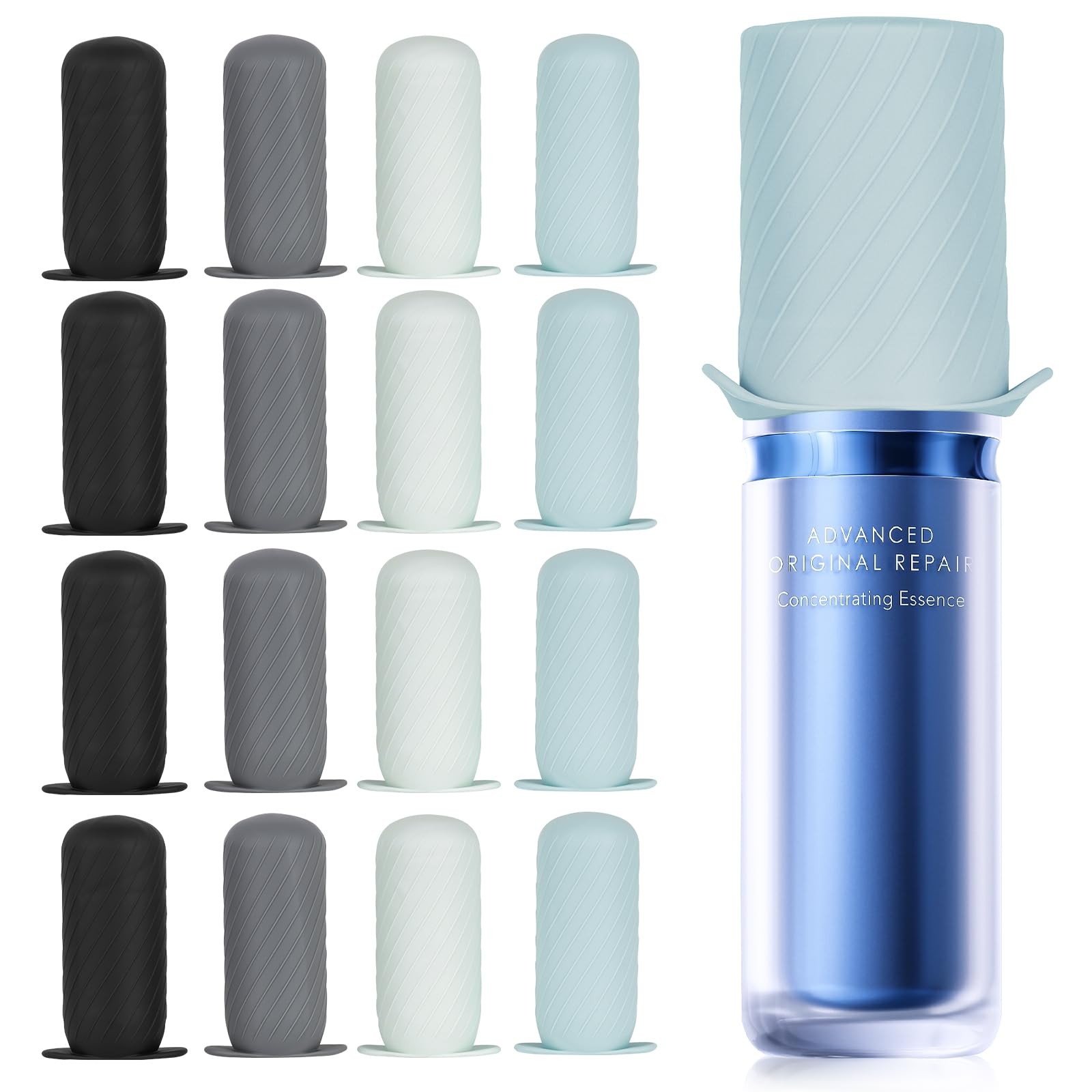Mrsdry Bottle Covers for Travel, Elastic Sleeves Leak 16Pack, Grey