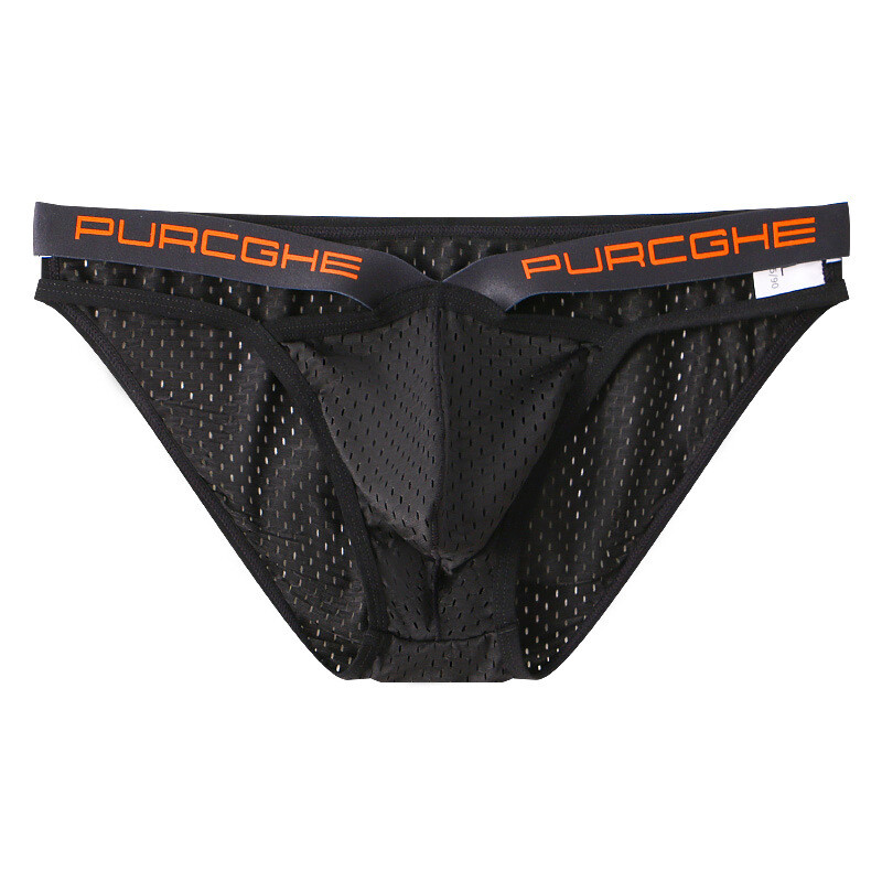 Hollow Out Bikini Briefs for Men Mesh Sexy Underwear Ice Silk Men's Gay Panties