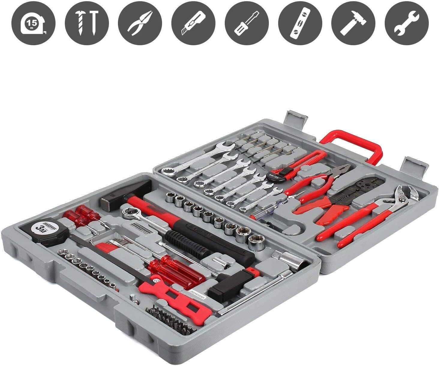555 PCS Tool kit, Household Tool kit Hand Tool Kit w/Plastic Toolbox Storage Box