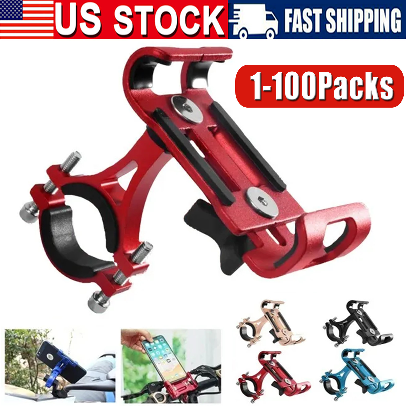 360° Aluminum Motorcycle Bike Bicycle GPS Cell Phone Holder Handlebar Mount LOT