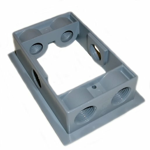 Mulberry 30275 Weatherproof 1 Gang Box Extension 6 1/2" Outlets Die Cast Gray