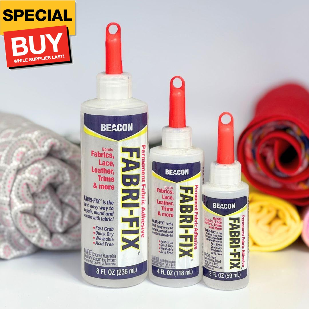 Fabri-Fix Bonding Solution - Fast Grab & Quick Dry for Fabric, Leather & More -
