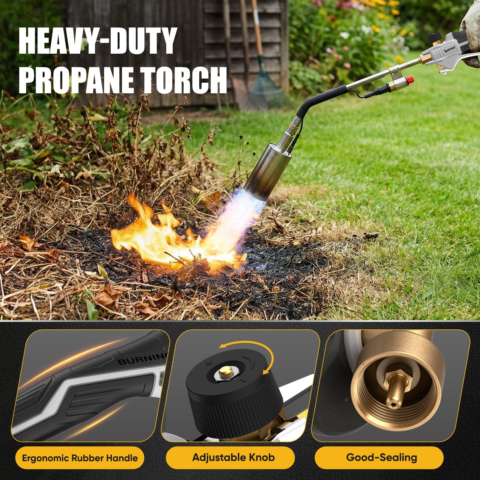 IgnitChef Propane Torch Weed Burner 340,000 BTU Black