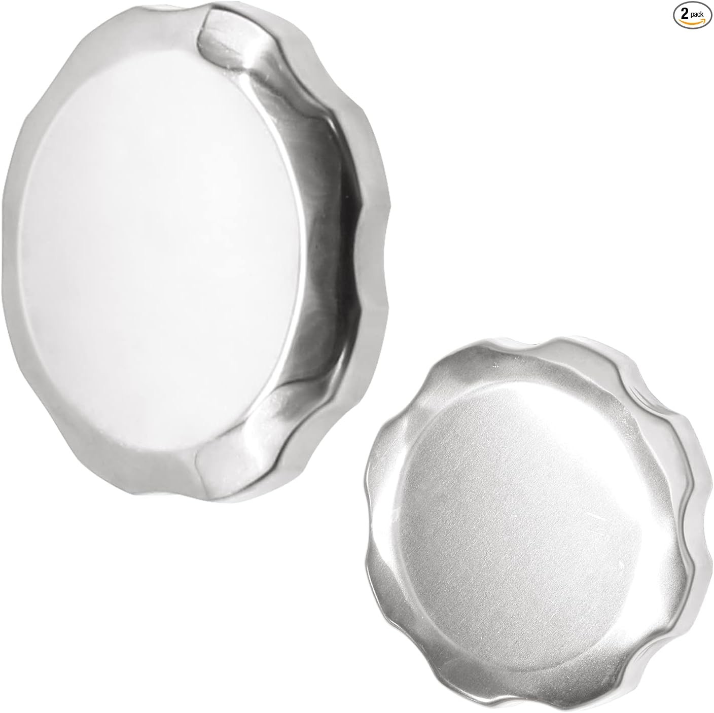 2 Pack Chrome Gas Fuel Cap Set Tank Cover, 72mm & 92mm Diameter