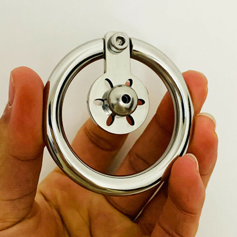 New Small Stainless Steel Cage Male Chastity Device Lightweigh Tight Rings~