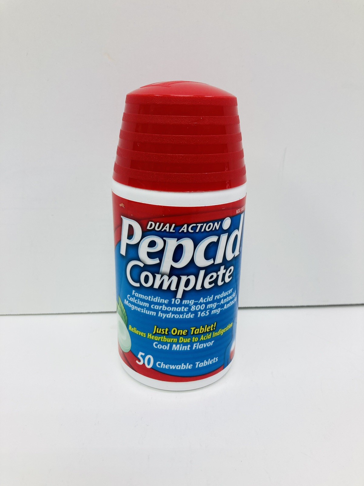 Pepcid Complete Acid Reducer + Antacid 50 Cool Mint Chewable EXP 3/28