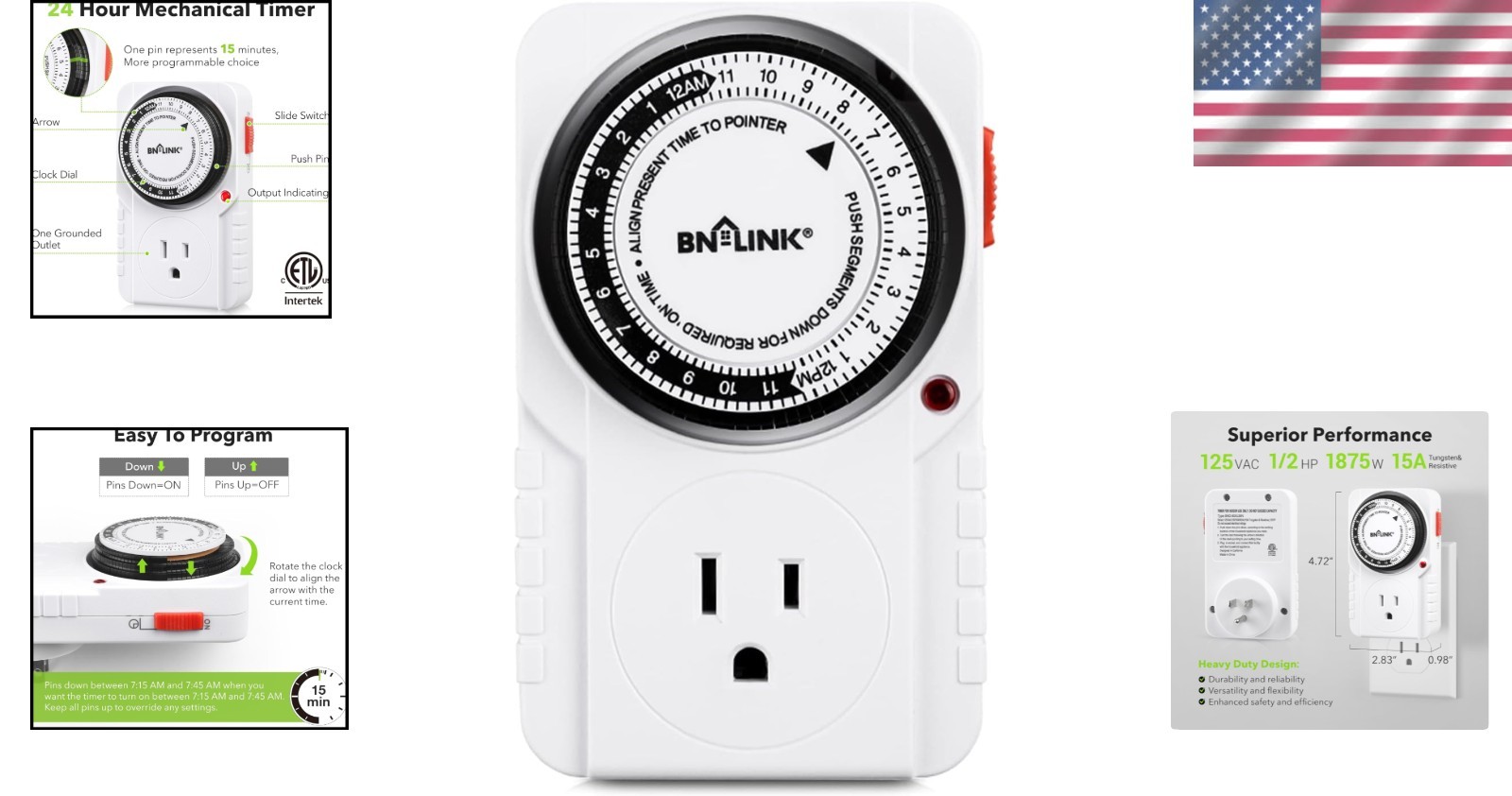 24 Hour Listed Mechanical Timer - Effortless Automation for Appliances