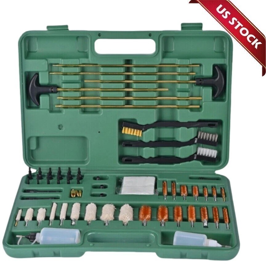 163pc Gun Cleaning Kit Universal Rifle Pistol Shotgun Handgun Firearm with Case