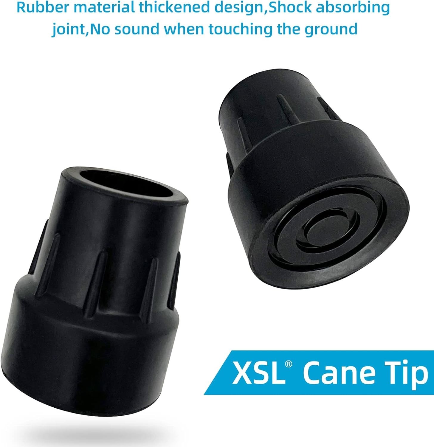 Replacement Cane Tips, Black, 1 inch