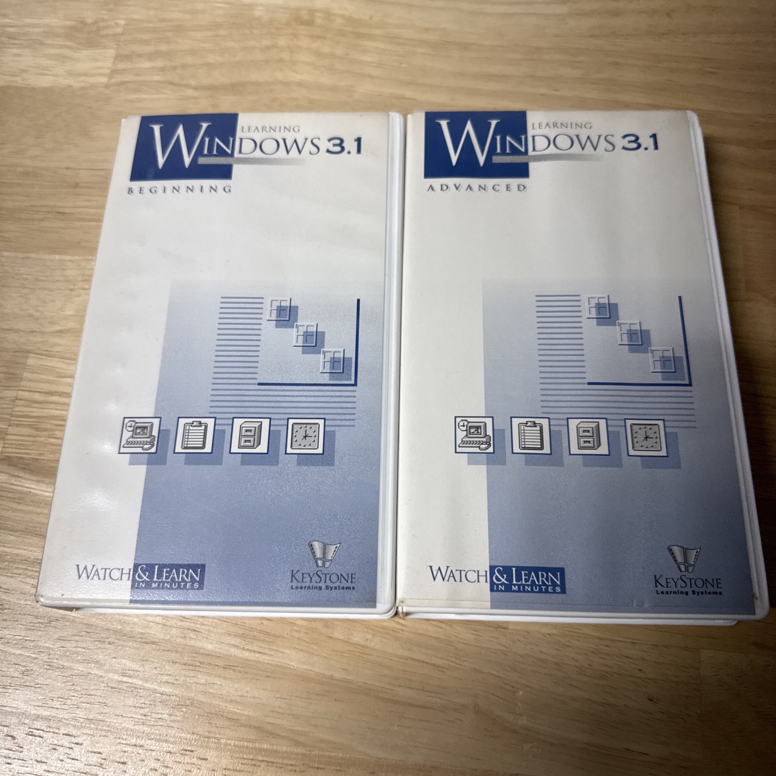 Windows 3.1 Training VHS Tape Set 2 Piece Set Vintage