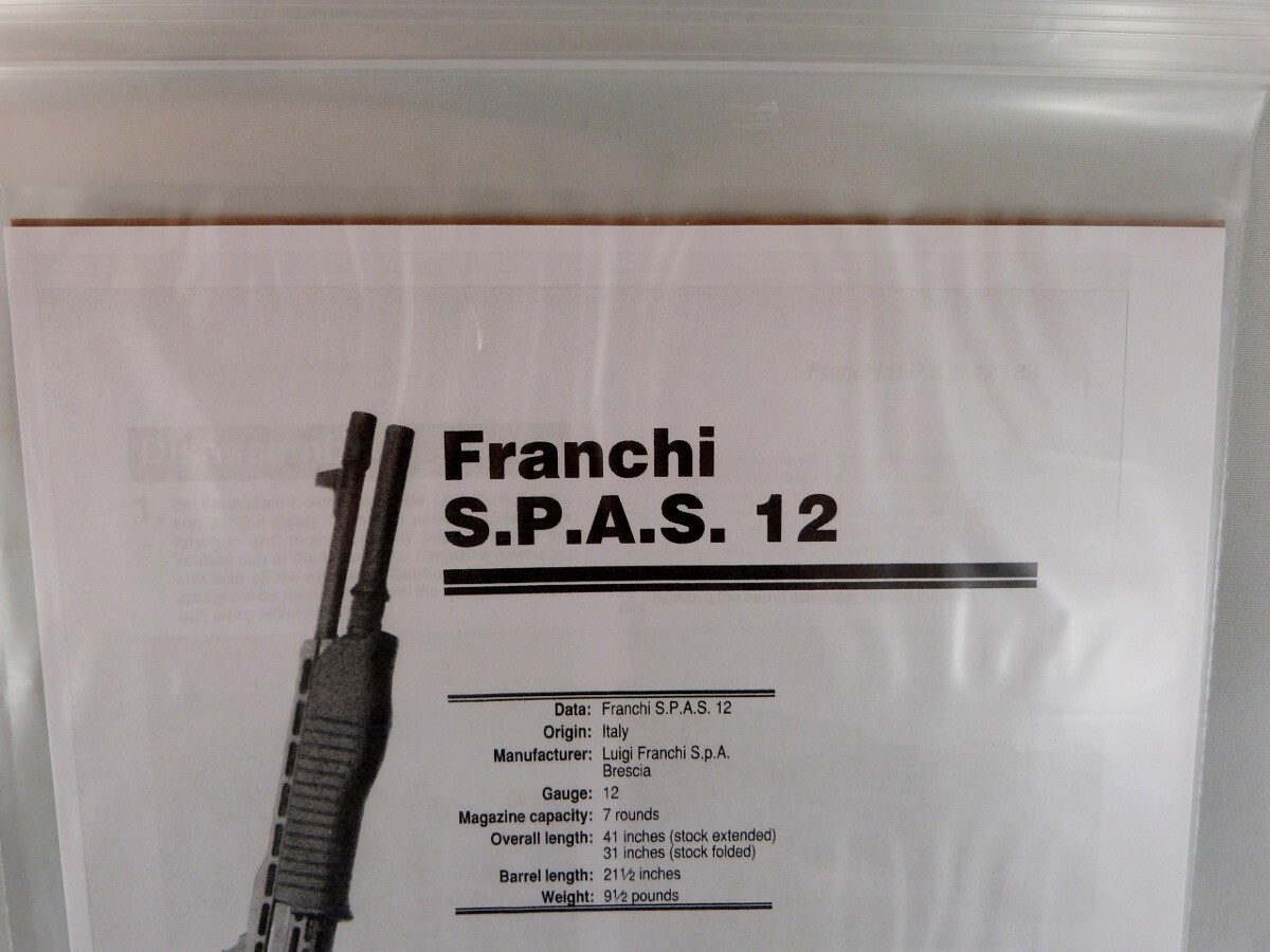 FRANCHI S.P.A.S. 12 SHOTGUN RIFLE BREAK DOWN INSTRUCTION KIT