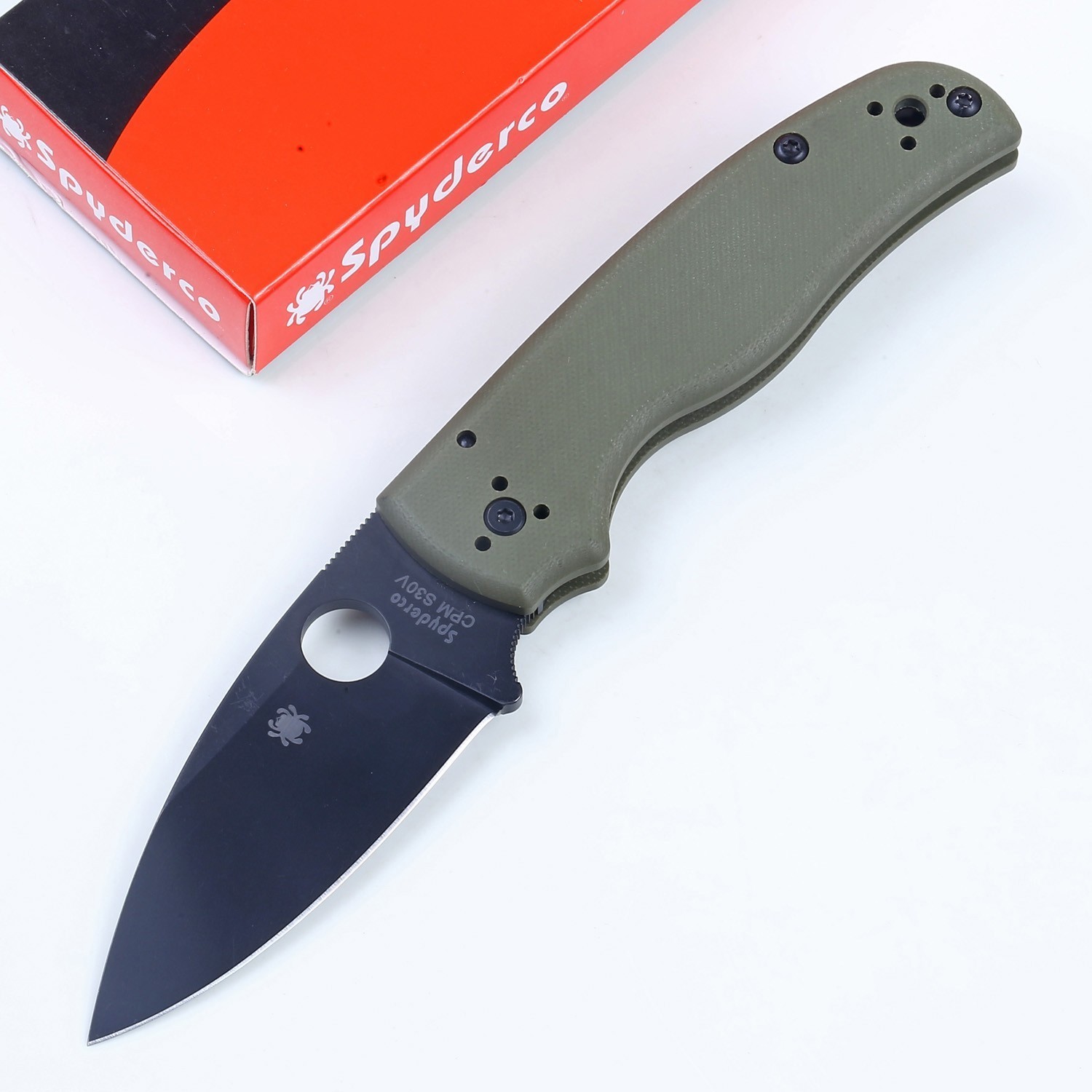 Shaman Green G10 Handle Black Plain Blade Lock Back Pocket Knife Folding Knives