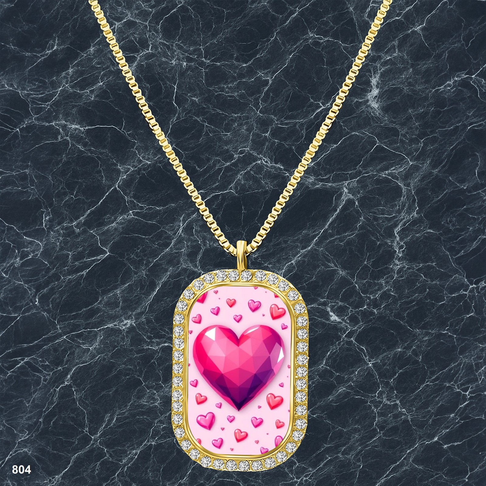 Gorgeous Colorful Hearts Pendant Necklace Image Design Stylish Gold Tone Cool