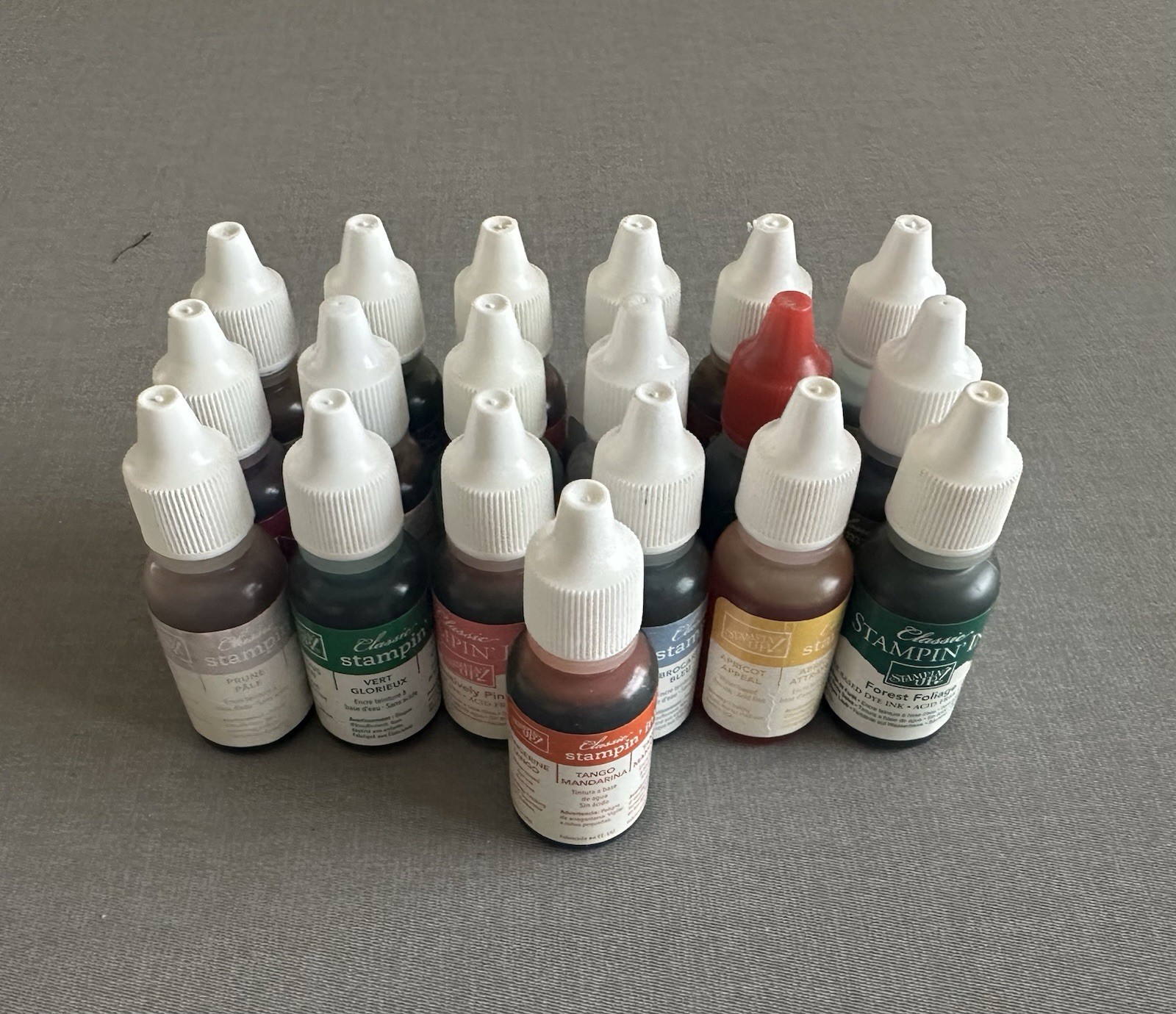 BIG Lot of 19 Stampin Up Ink Pad Refill Bottles Reinkers