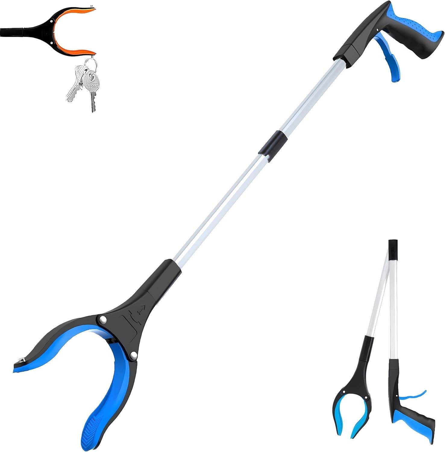 32” Extra Long Foldable Grabber Reacher Tool for Seniors - Lightweight & Durable